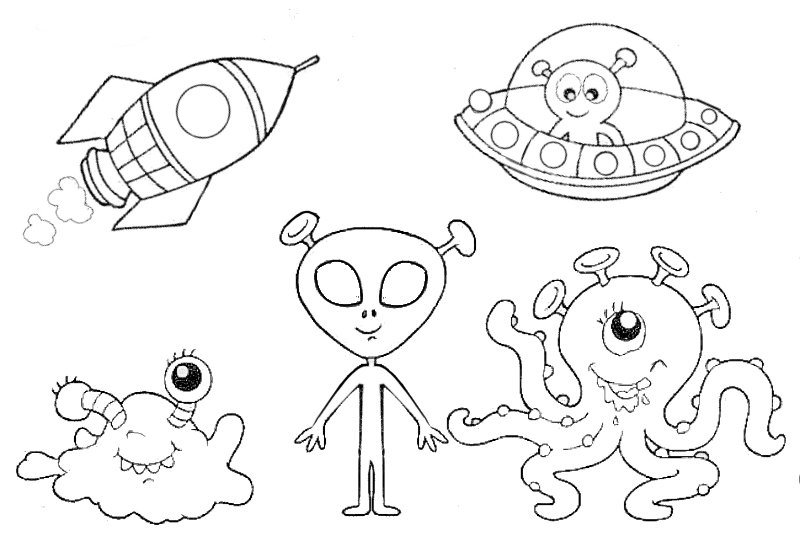 Раскраска для детей - Инопланетяне