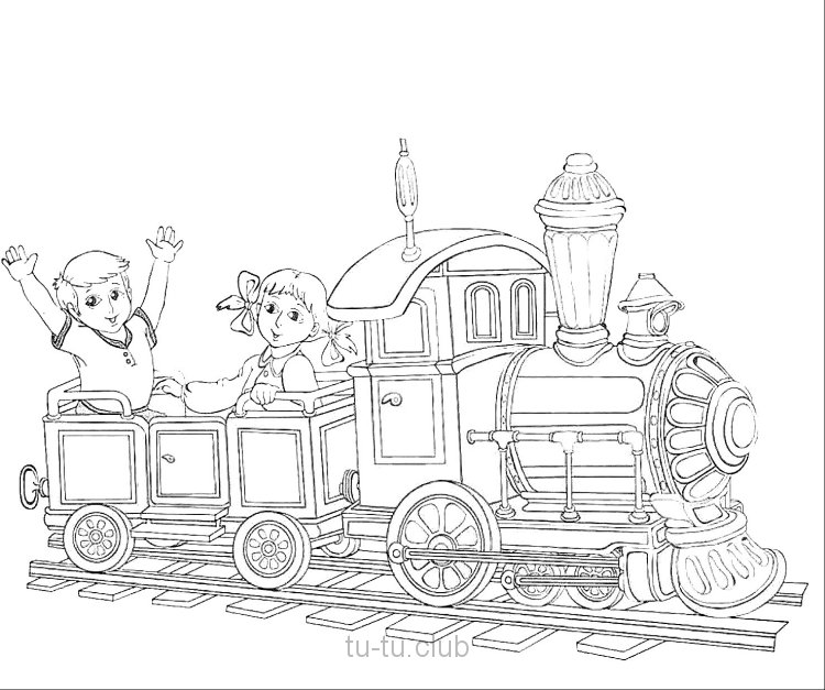 Раскраска поезда с вагоном