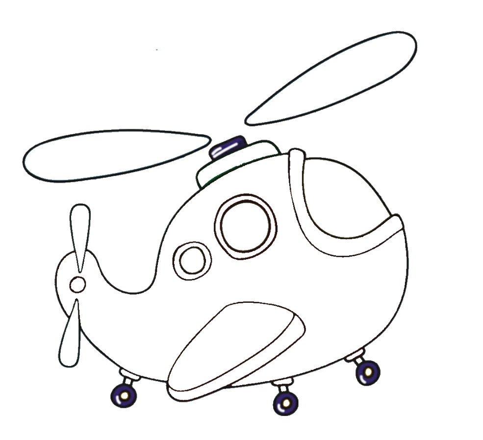 Раскраска для детей - Вертолет