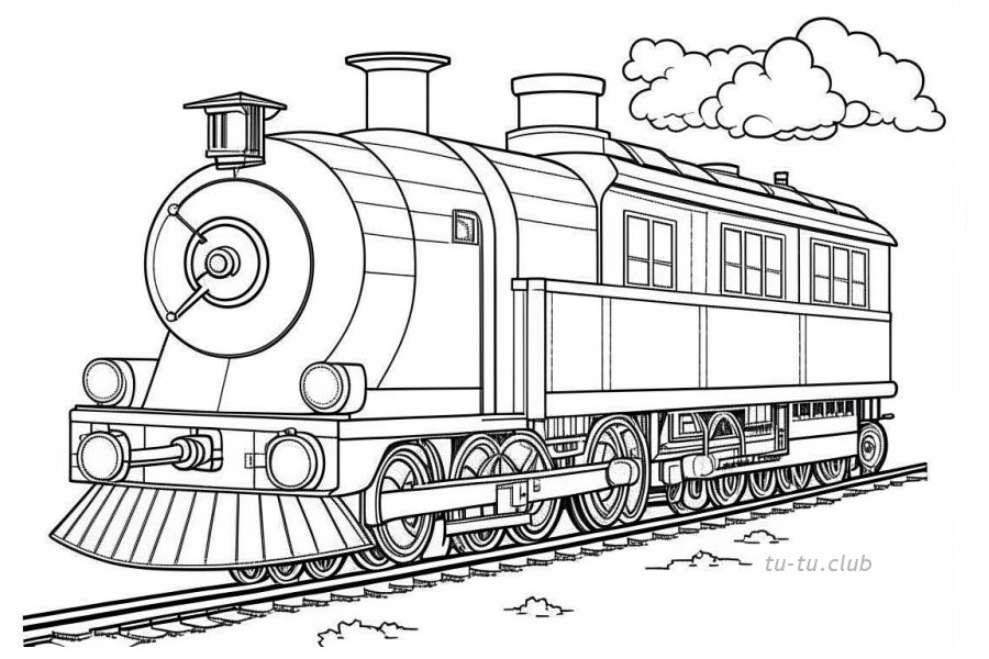 Раскраска для детей - Поезд
