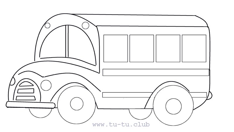 Раскраска для детей - Школьный автобус