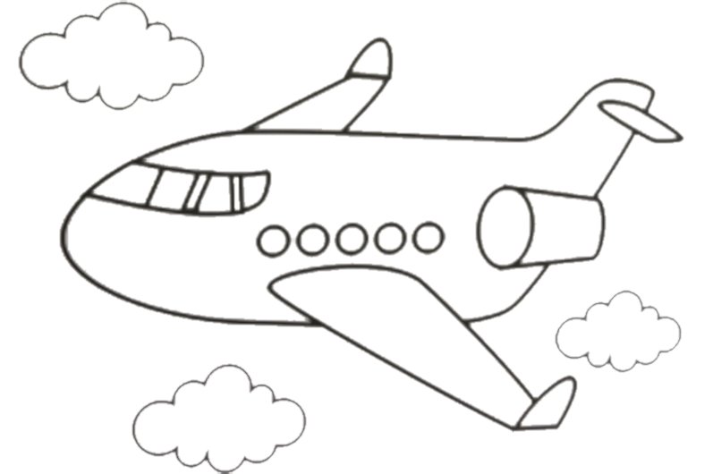 Раскраска для детей - Самолет