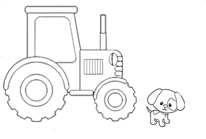 Раскраска для детей - Трактор