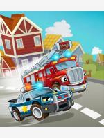 Полицейская машина и пожарная машина