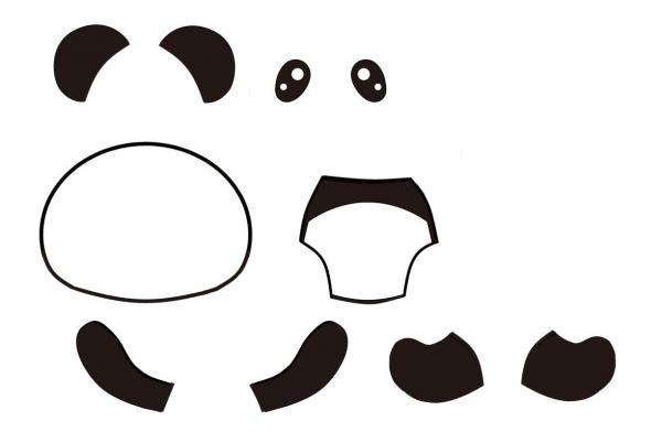 шаблон для аппликации панда