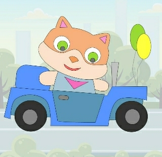 Раскраска для детей Котёнок в автомобиле.jpg